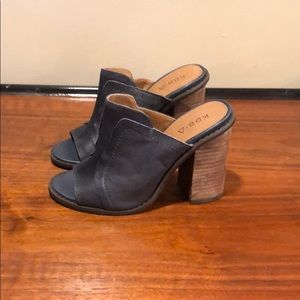 Kelsi Dagger Brooklyn Navy Leather Mule Heel - 6.5